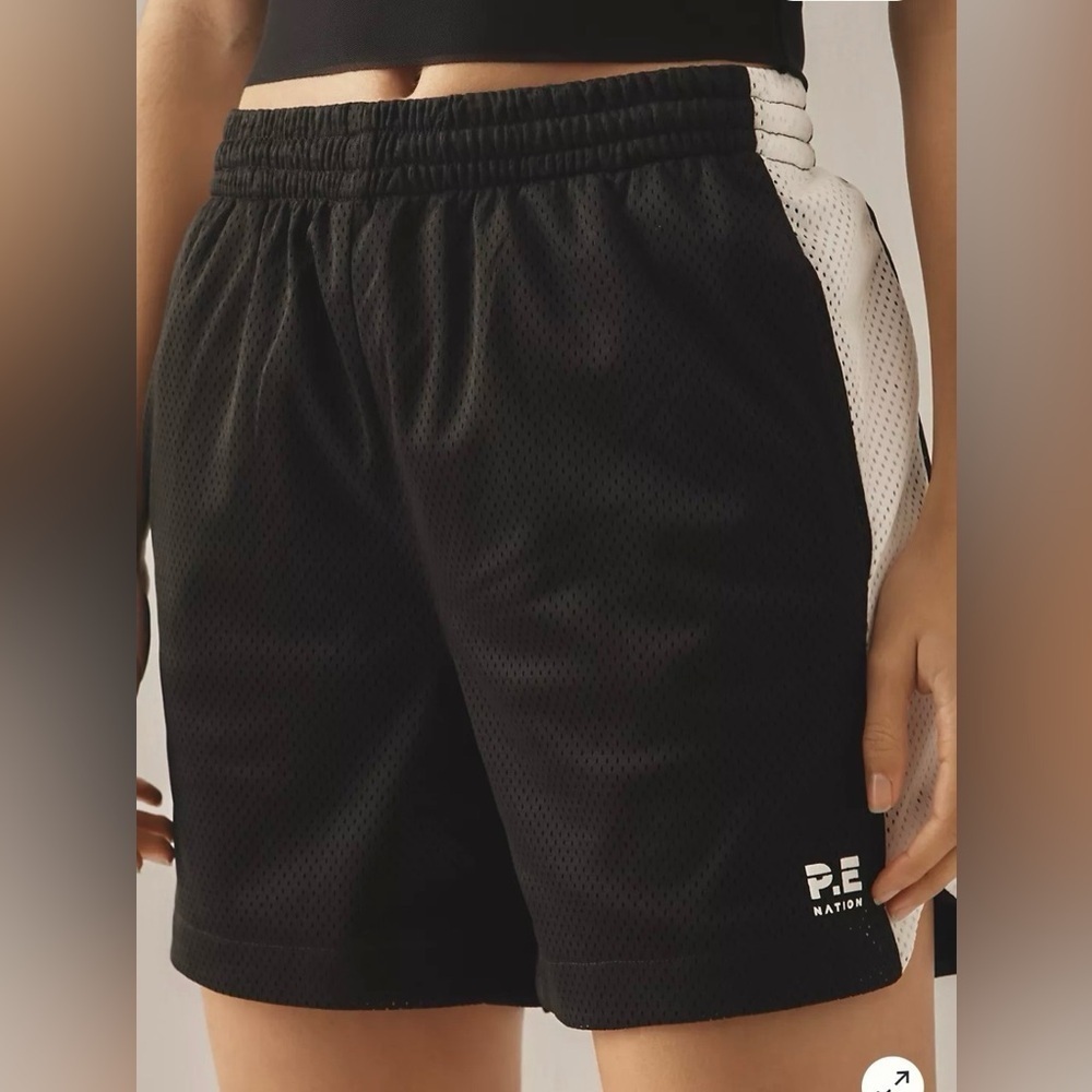 Anthropologie PE Nation Sonic Shorts Black White